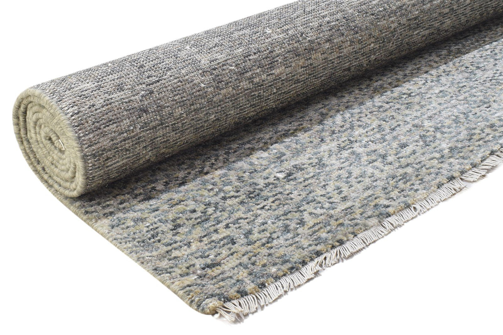 8' X 10' Rug Wool Grey Modern Hand Knotted Scandinavian Abstract Large Carpet 