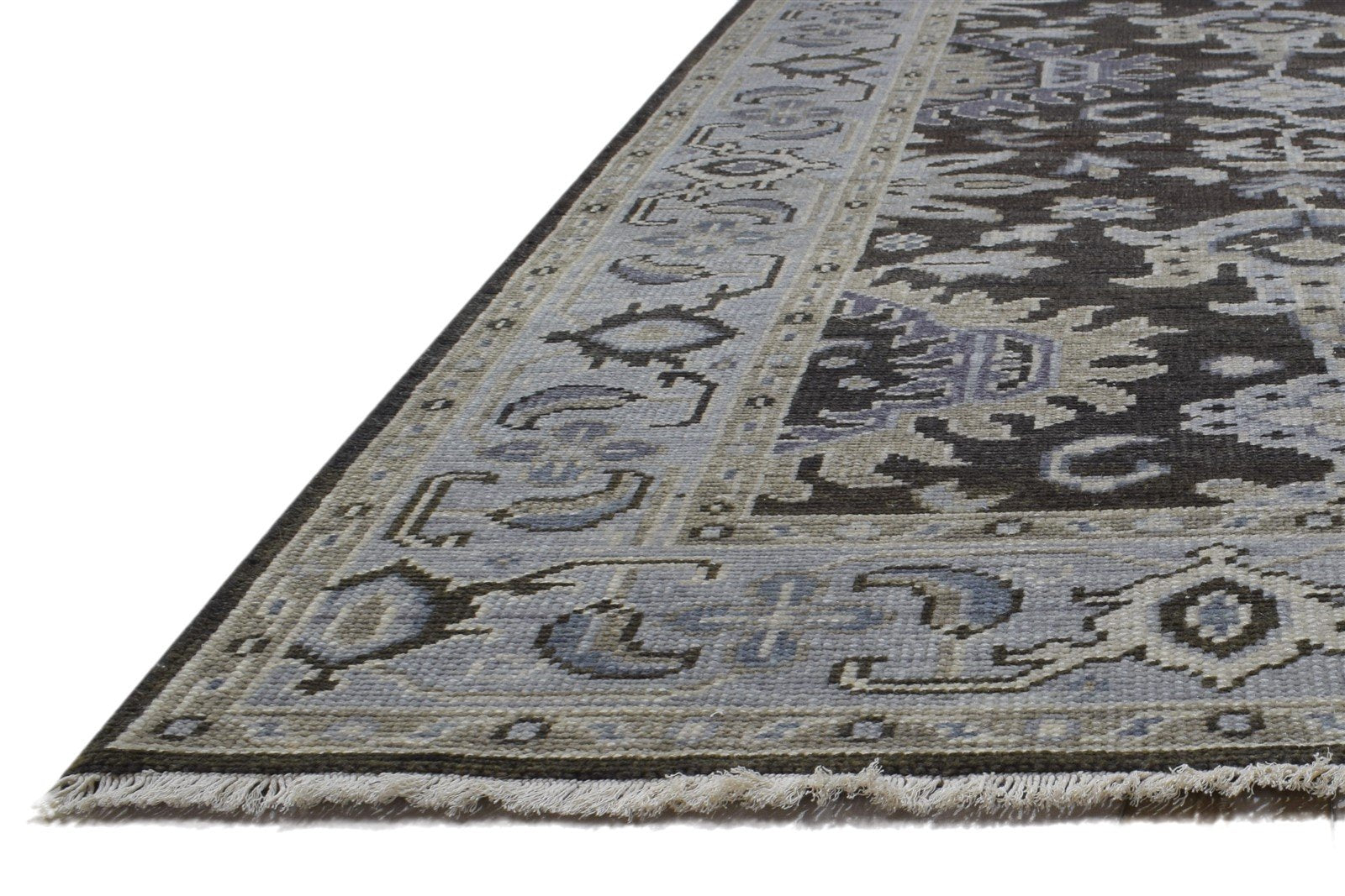 Wool Charcoal Rug 6' X 9' Persian Hand Knotted Oushak Oriental Room Size Carpet 