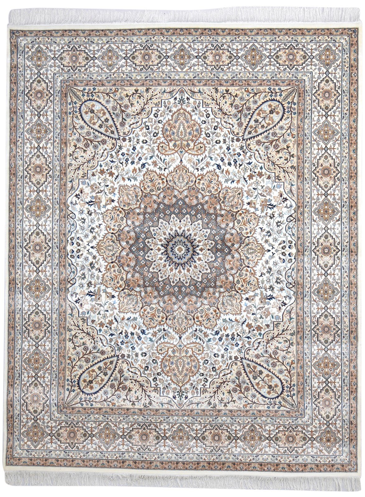 8' X 10' Rug Wool Beige Persian Hand Knotted Tabriz Oriental Large Carpet 