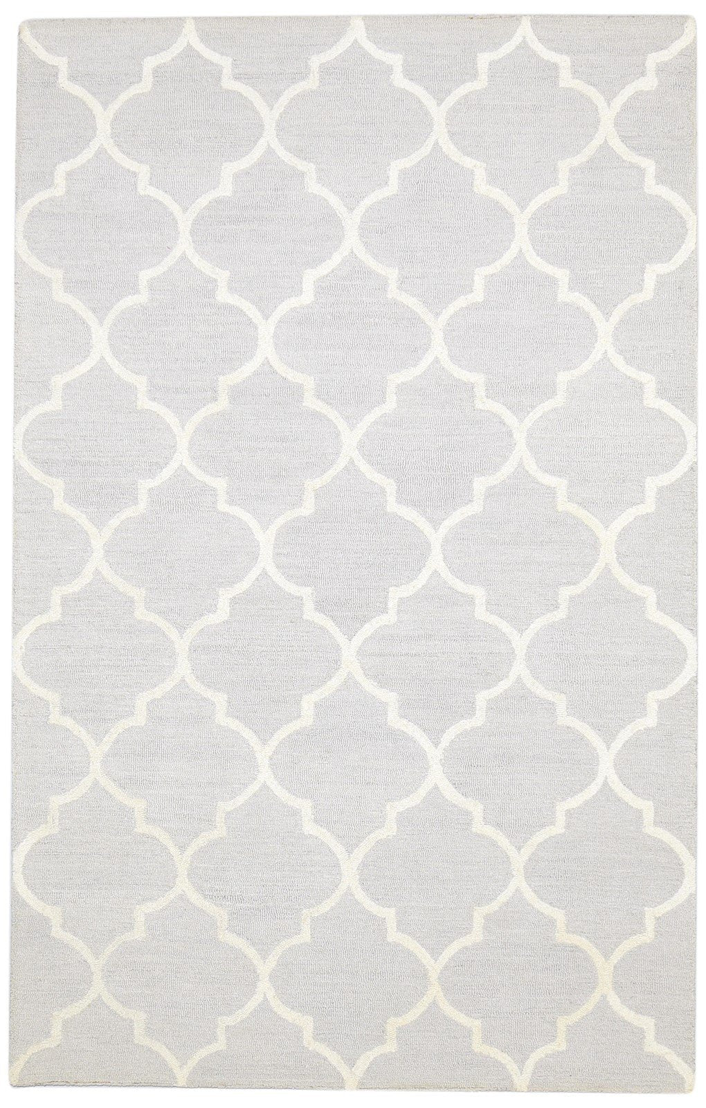 Wool Grey Rug 5' X 8' Modern Hand Tufted Moroccan Trellis Room Size Carpet 