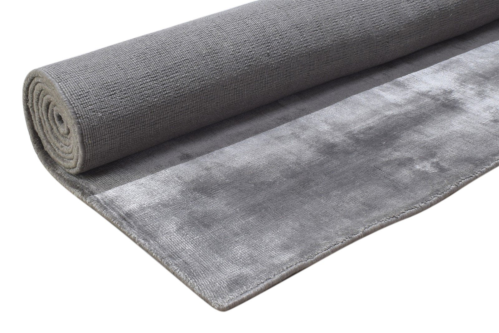 Handloom Dark Grey Silk Rug 6' X 8' Modern Scandinavian Solid Large Carpet 