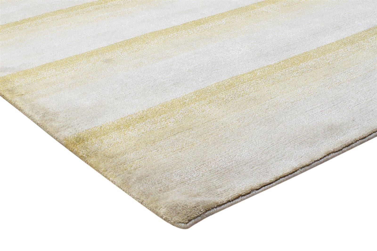 Wool / Linen Sand Rug 6X8 Modern Hand Knotted Scandinavian Striped Room Size 