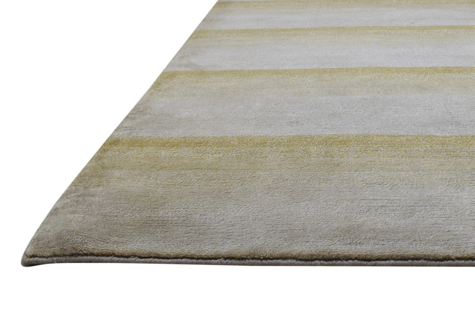 Wool / Linen Sand Rug 6X8 Modern Hand Knotted Scandinavian Striped Room Size 