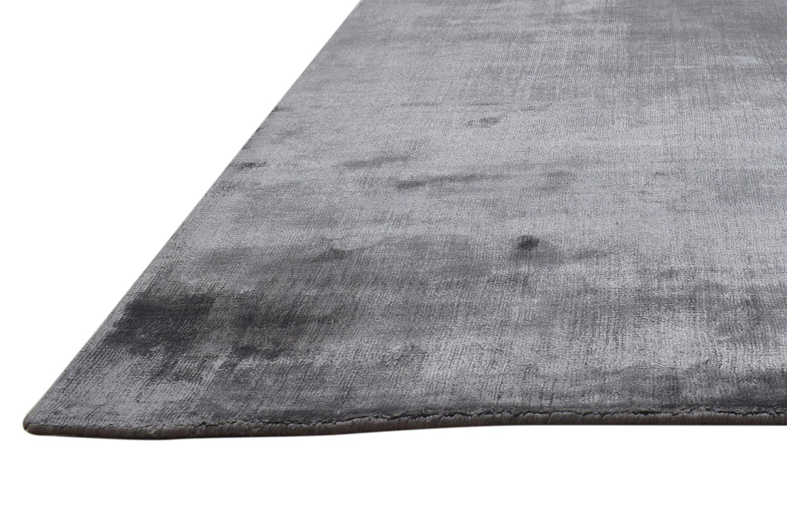 Silk Charcoal Rug 6' X 8' Modern Handloom Scandinavian Solid Large Carpet 