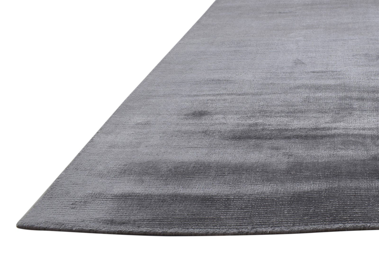 Silk Grey Rug 7' X 8' Modern Handloom Scandinavian Solid Large Carpet 