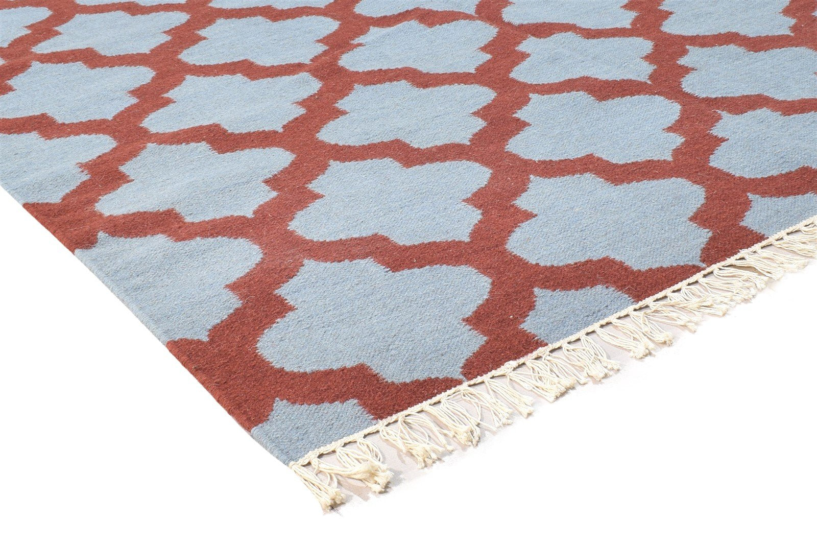 5' X 7' Rug Wool Grey Modern Dhurrie Moroccan Trellis Room Size Carpet 