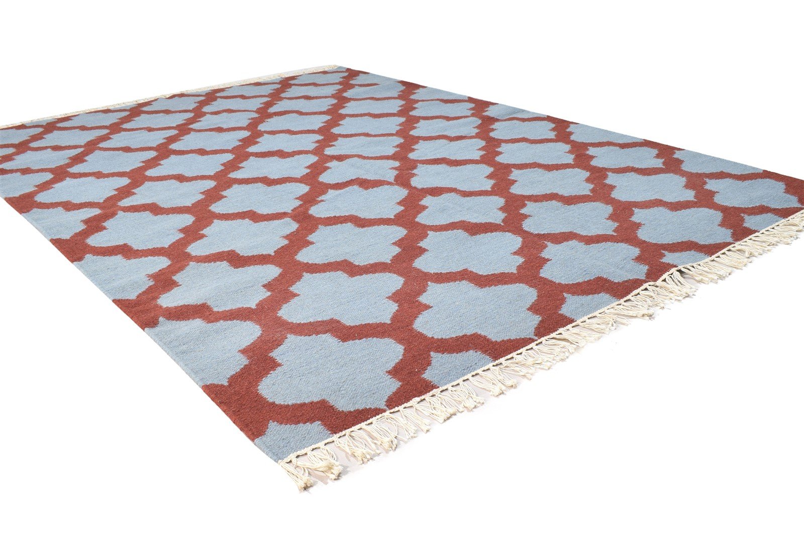 5' X 7' Rug Wool Grey Modern Dhurrie Moroccan Trellis Room Size Carpet 