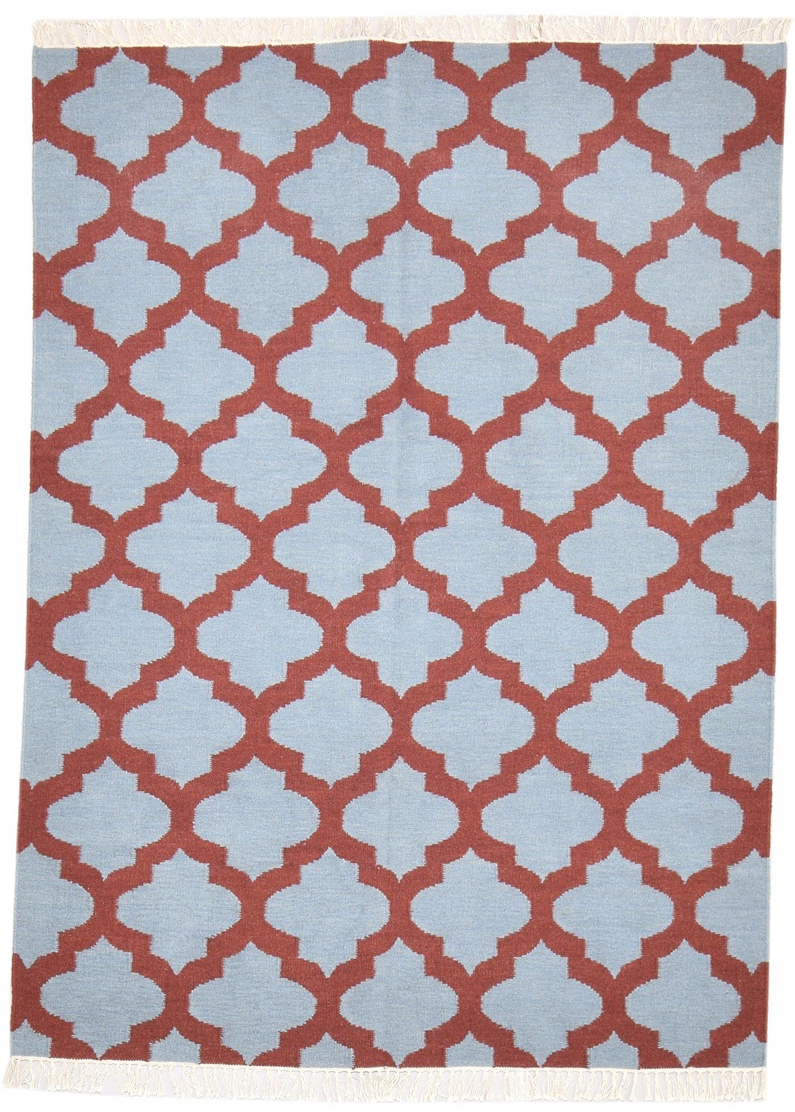 5' X 7' Rug Wool Grey Modern Dhurrie Moroccan Trellis Room Size Carpet 