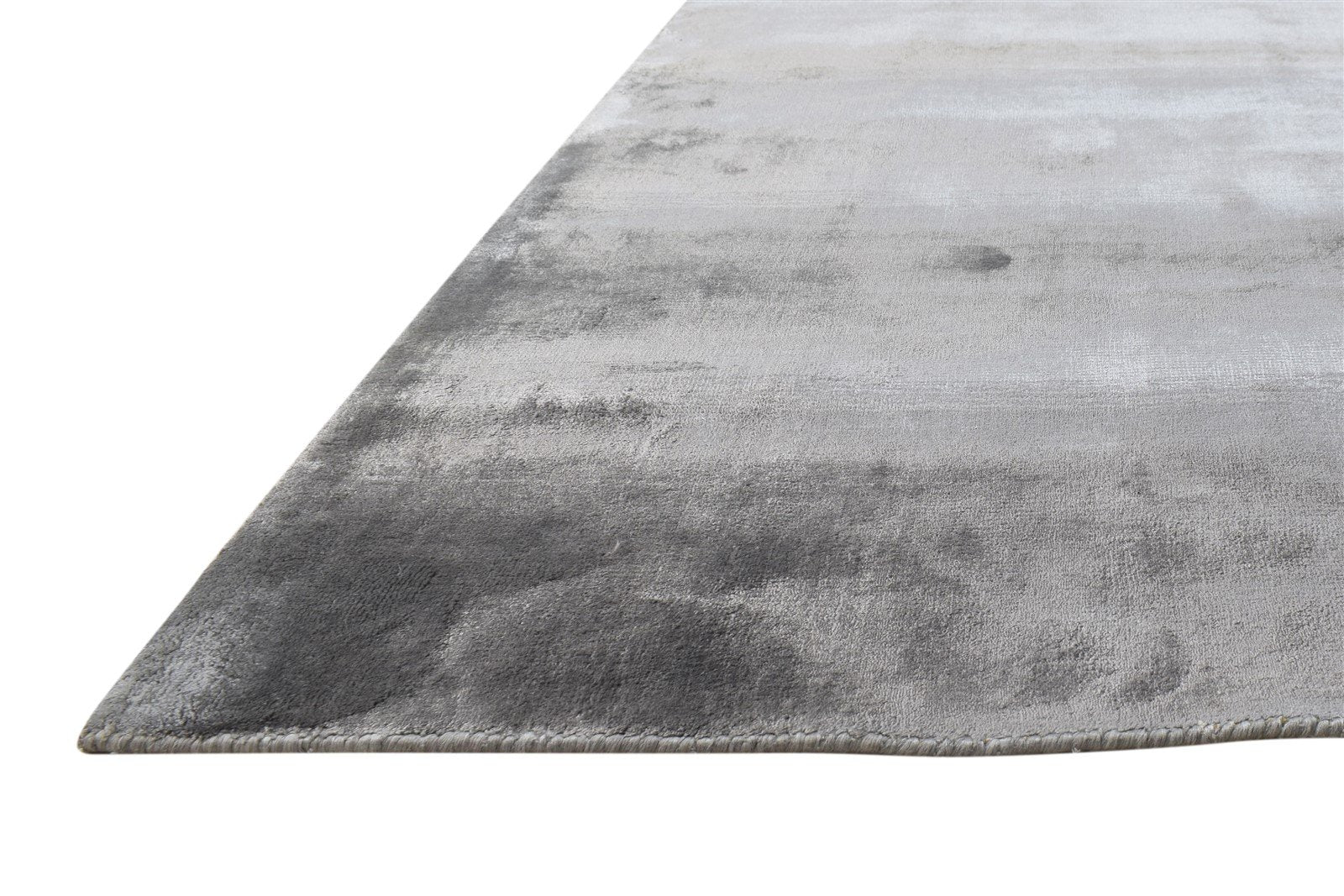 Handloom Dark Grey Silk Rug 8' X 10' Modern Scandinavian Solid Large Carpet 