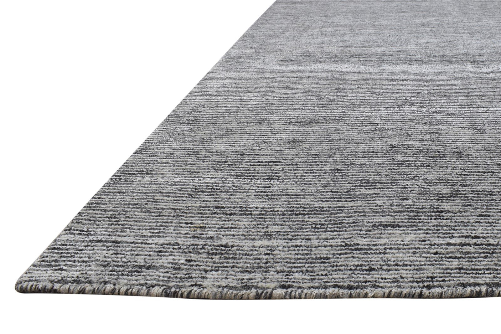 Handloom Charcoal Wool / Silk Rug 9X12 Modern Scandinavian Solid Extra Large 