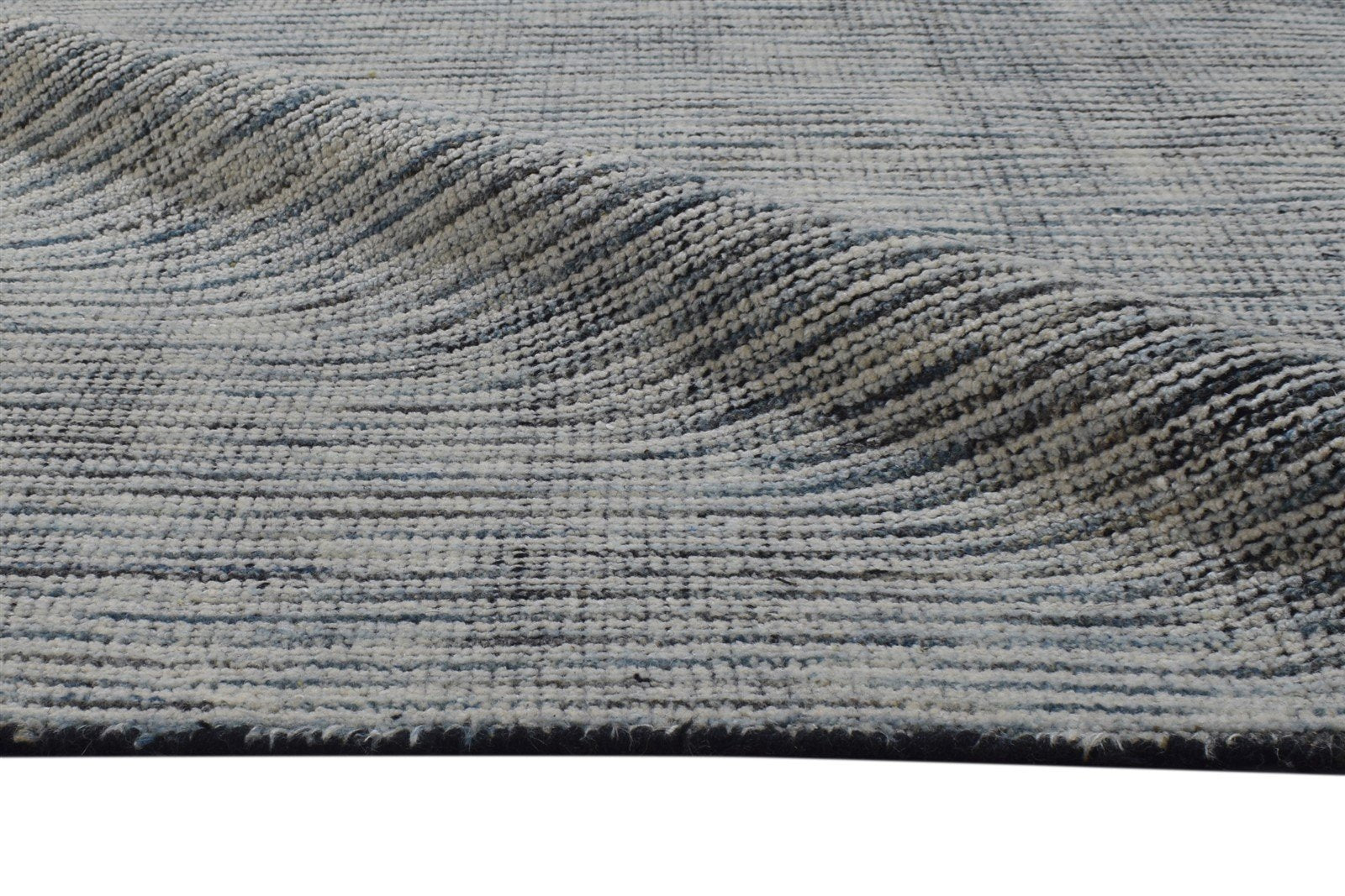 9X12 Rug Wool Dark Grey Modern Hand Knotted Scandinavian Solid Extra Large 