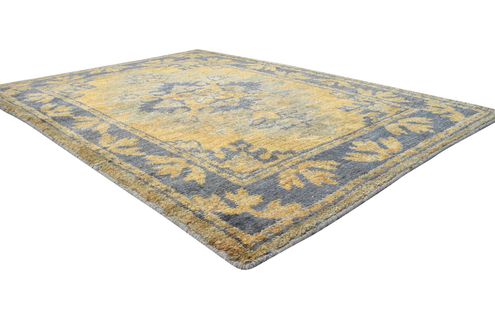 Rust Jute Rug 5X7 Persian Hand Knotted Heriz-Indian Oriental Room Size Carpet 