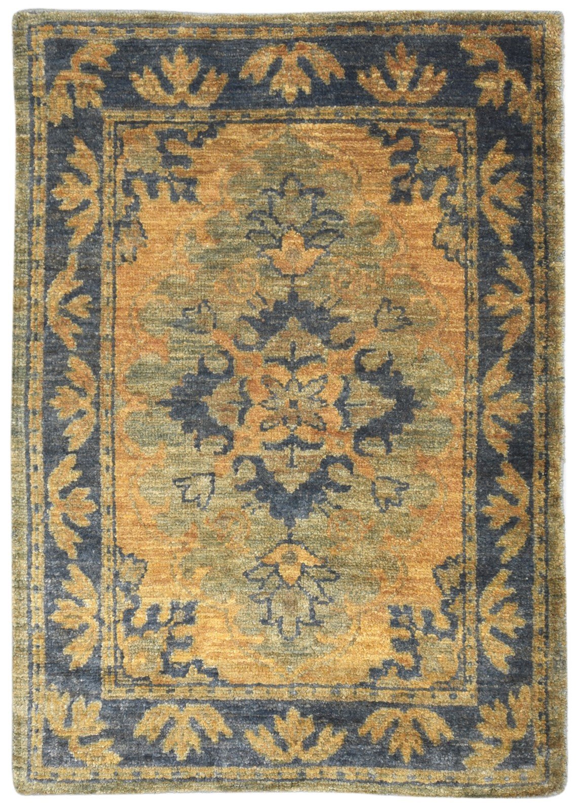 Rust Jute Rug 5X7 Persian Hand Knotted Heriz-Indian Oriental Room Size Carpet 