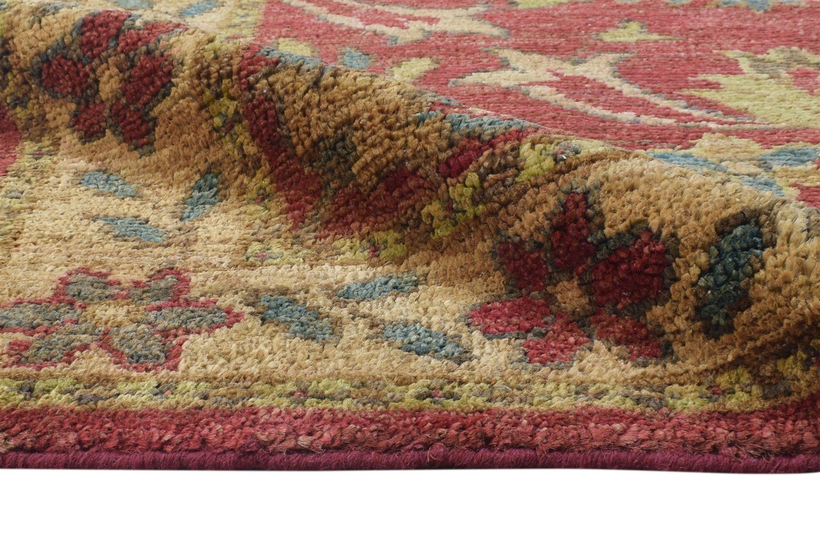 Hand Knotted Red Jute Rug 5' X 7' Persian Oushak Oriental Room Size Carpet 