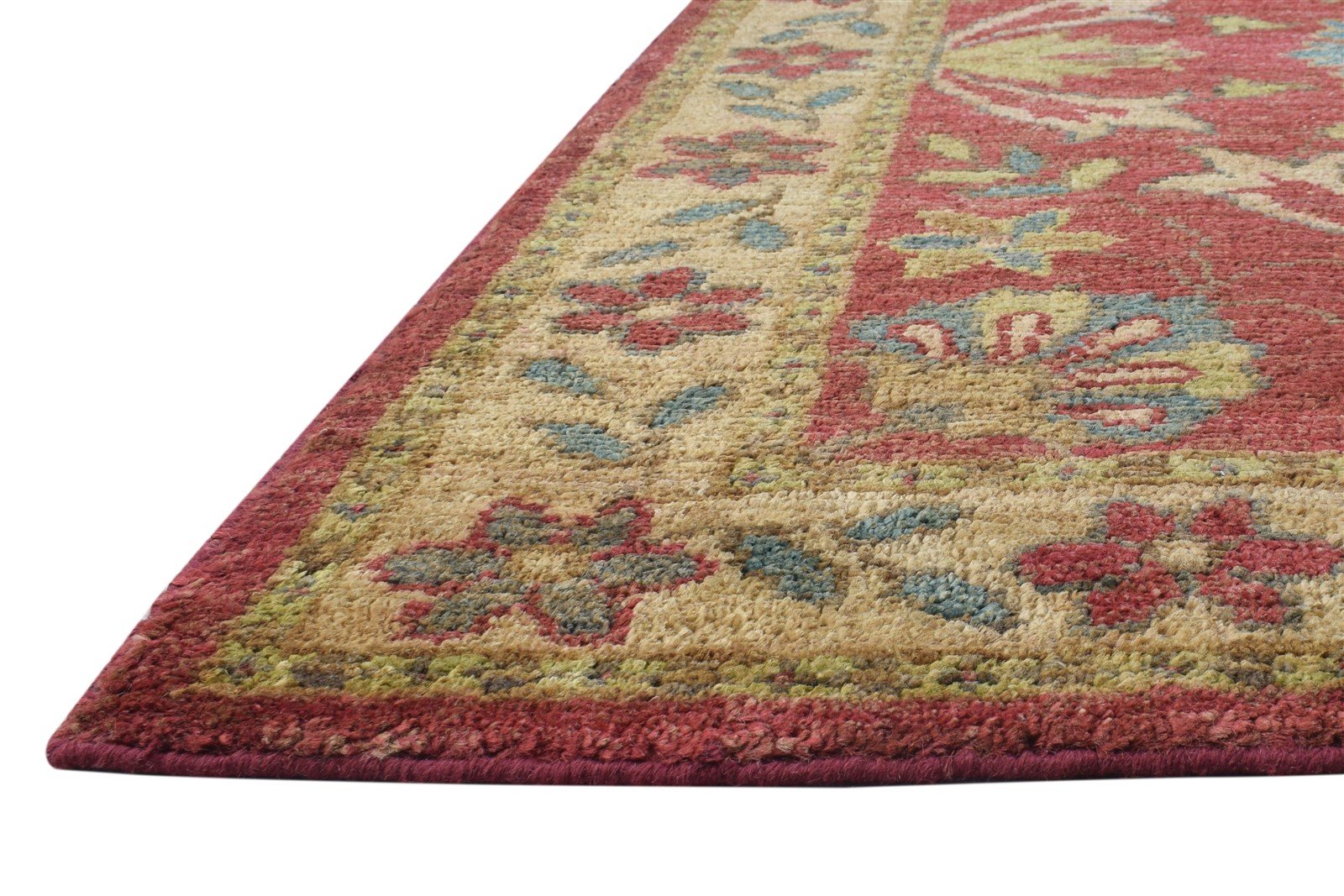 Hand Knotted Red Jute Rug 5' X 7' Persian Oushak Oriental Room Size Carpet 