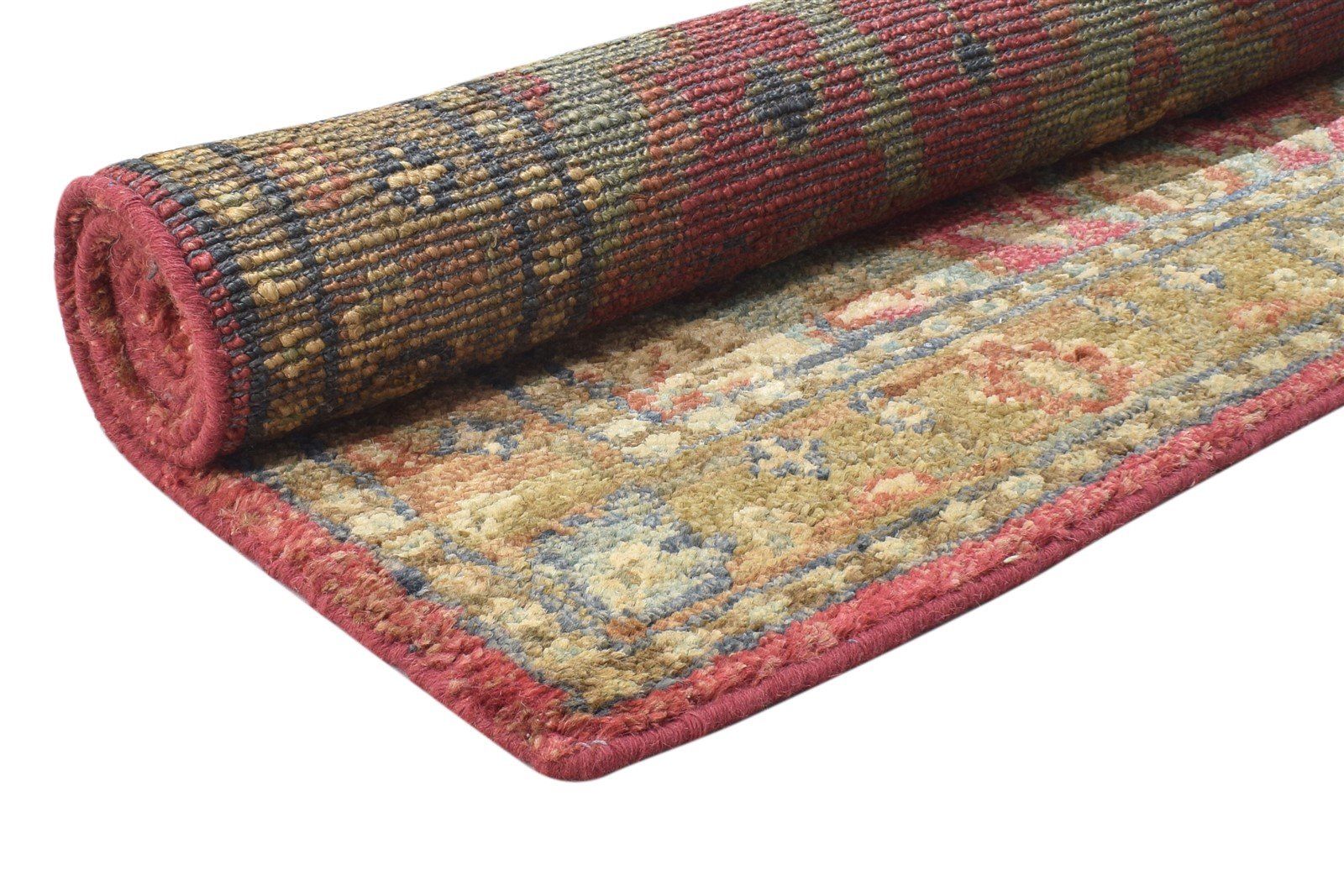 Red Jute Rug 5' X 8' Persian Hand Knotted Heriz-Indian Oriental Room Size Carpet 