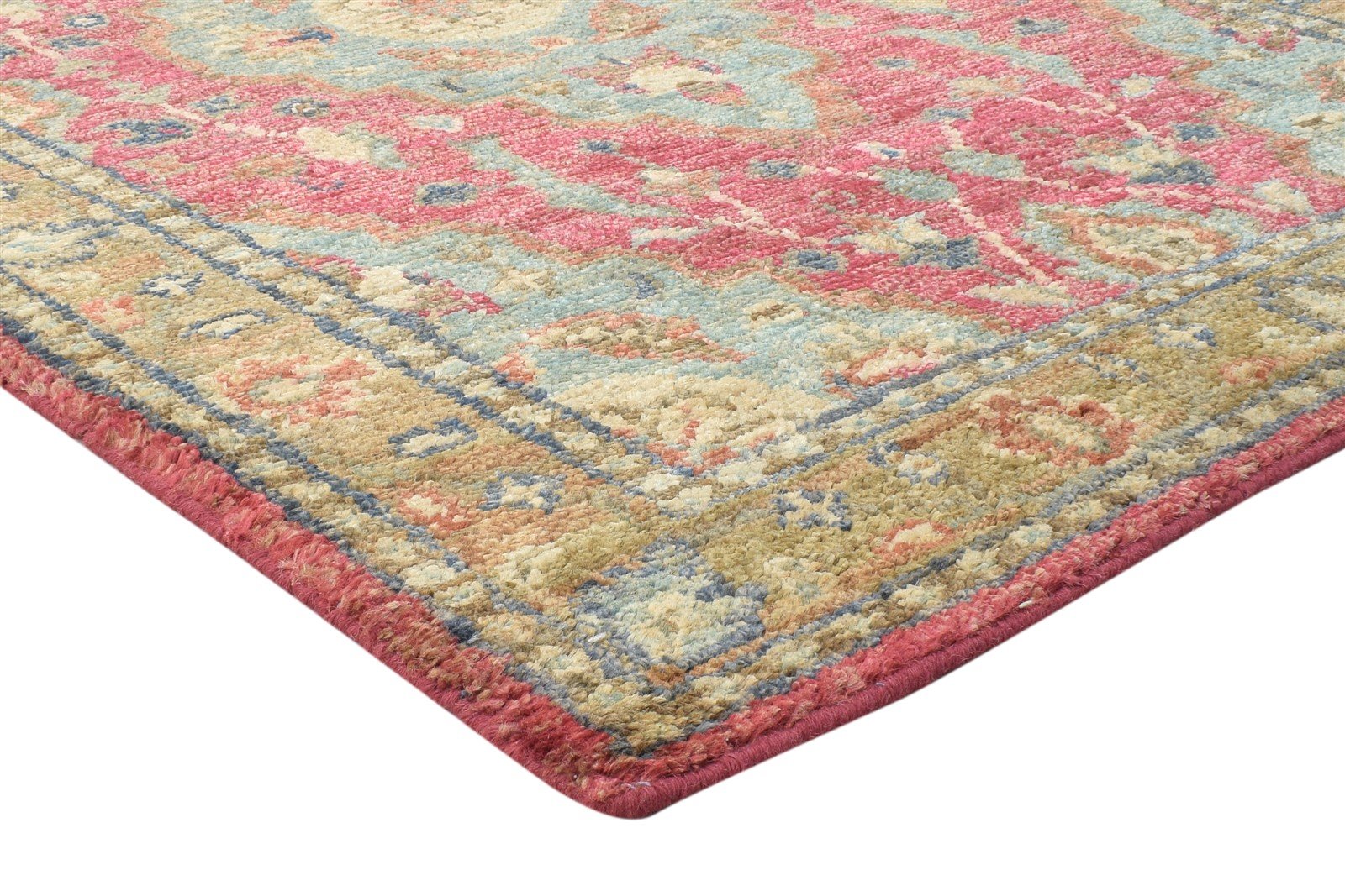 Red Jute Rug 5' X 8' Persian Hand Knotted Heriz-Indian Oriental Room Size Carpet 