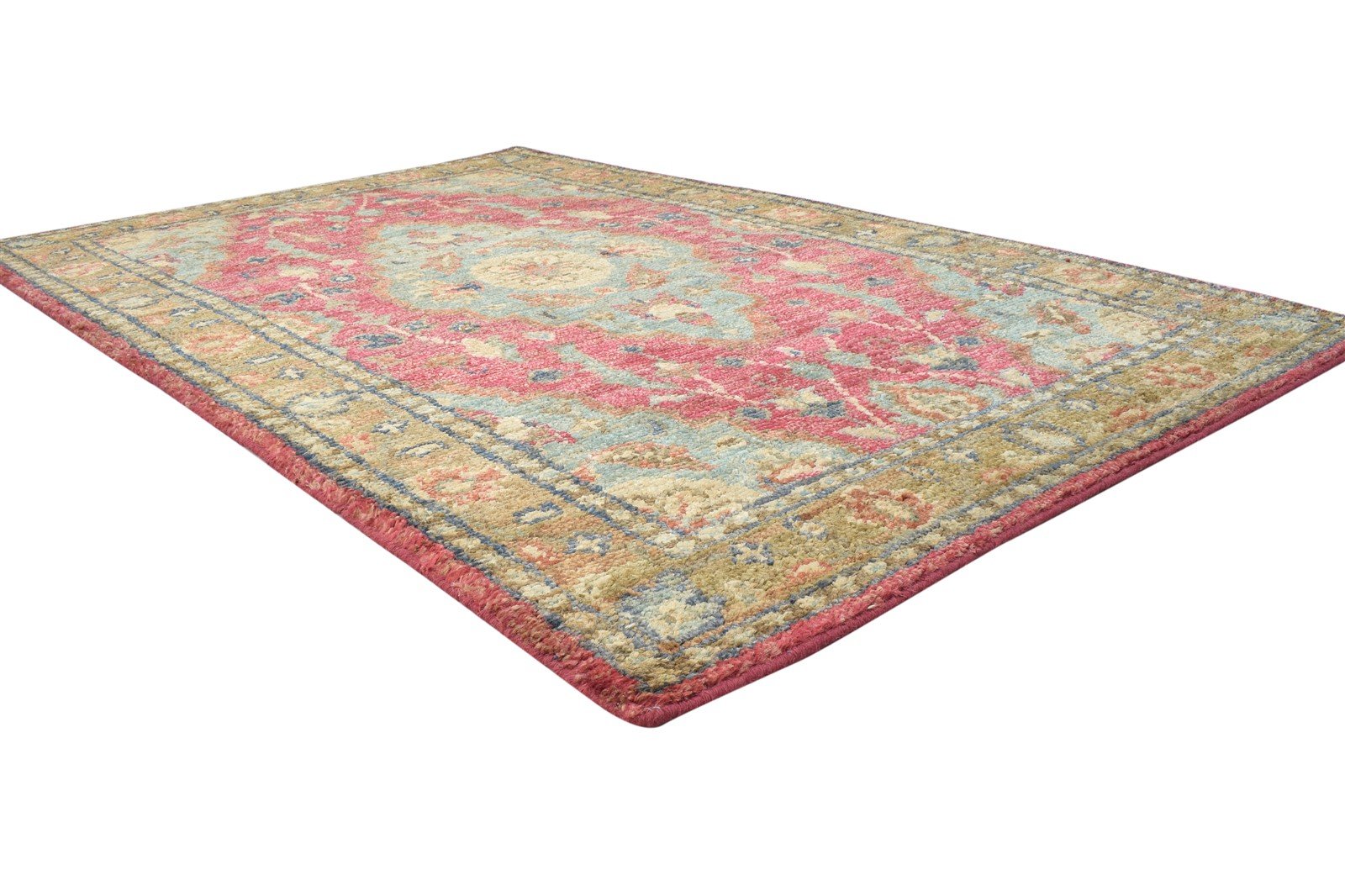 Red Jute Rug 5' X 8' Persian Hand Knotted Heriz-Indian Oriental Room Size Carpet 