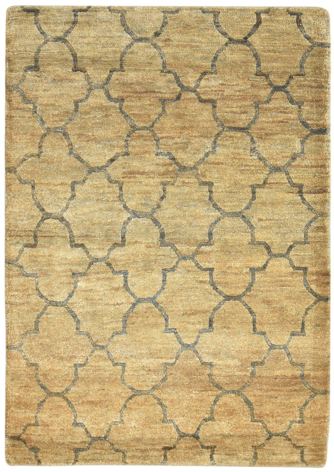 Jute Gold Rug 5' X 8' Modern Hand Knotted Moroccan Trellis Room Size Carpet 