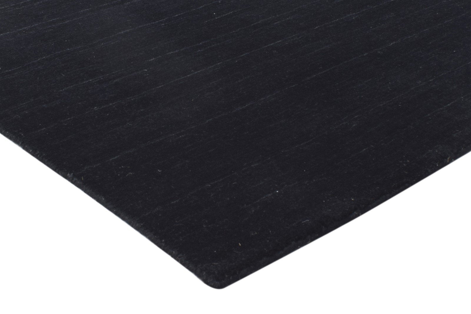 Wool Black Rug 4' X 6' Modern Handloom Scandinavian Solid Room Size Carpet 