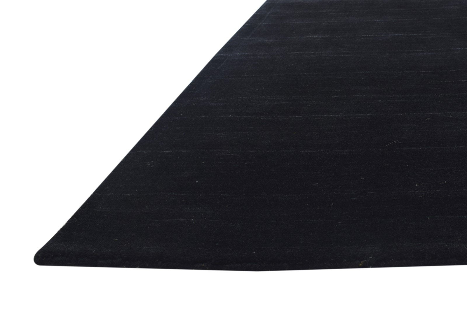 Wool Black Rug 4' X 6' Modern Handloom Scandinavian Solid Room Size Carpet 