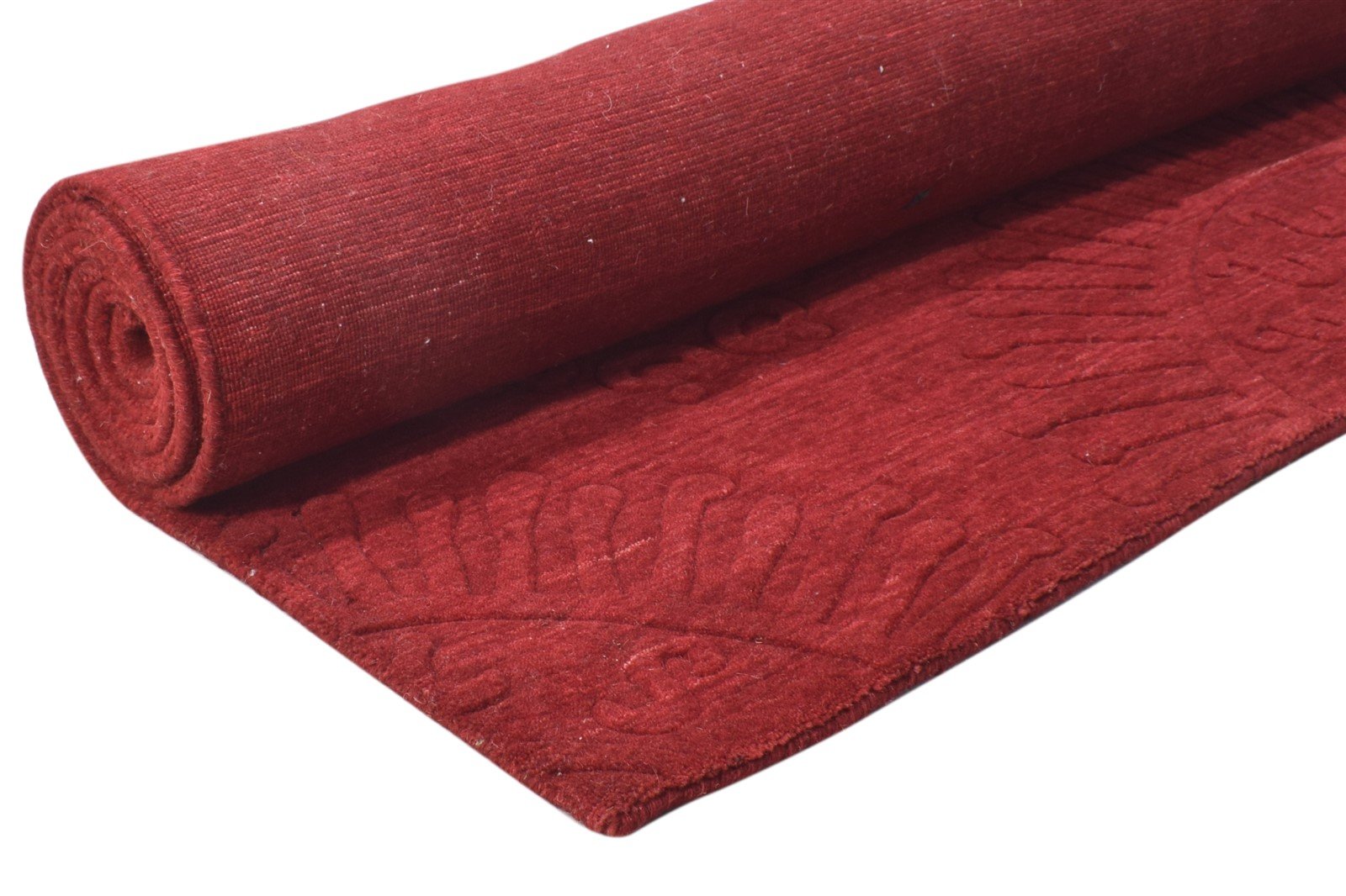 Red Wool Rug 5' X 8' Modern Handloom Moroccan Suzani Room Size Carpet 