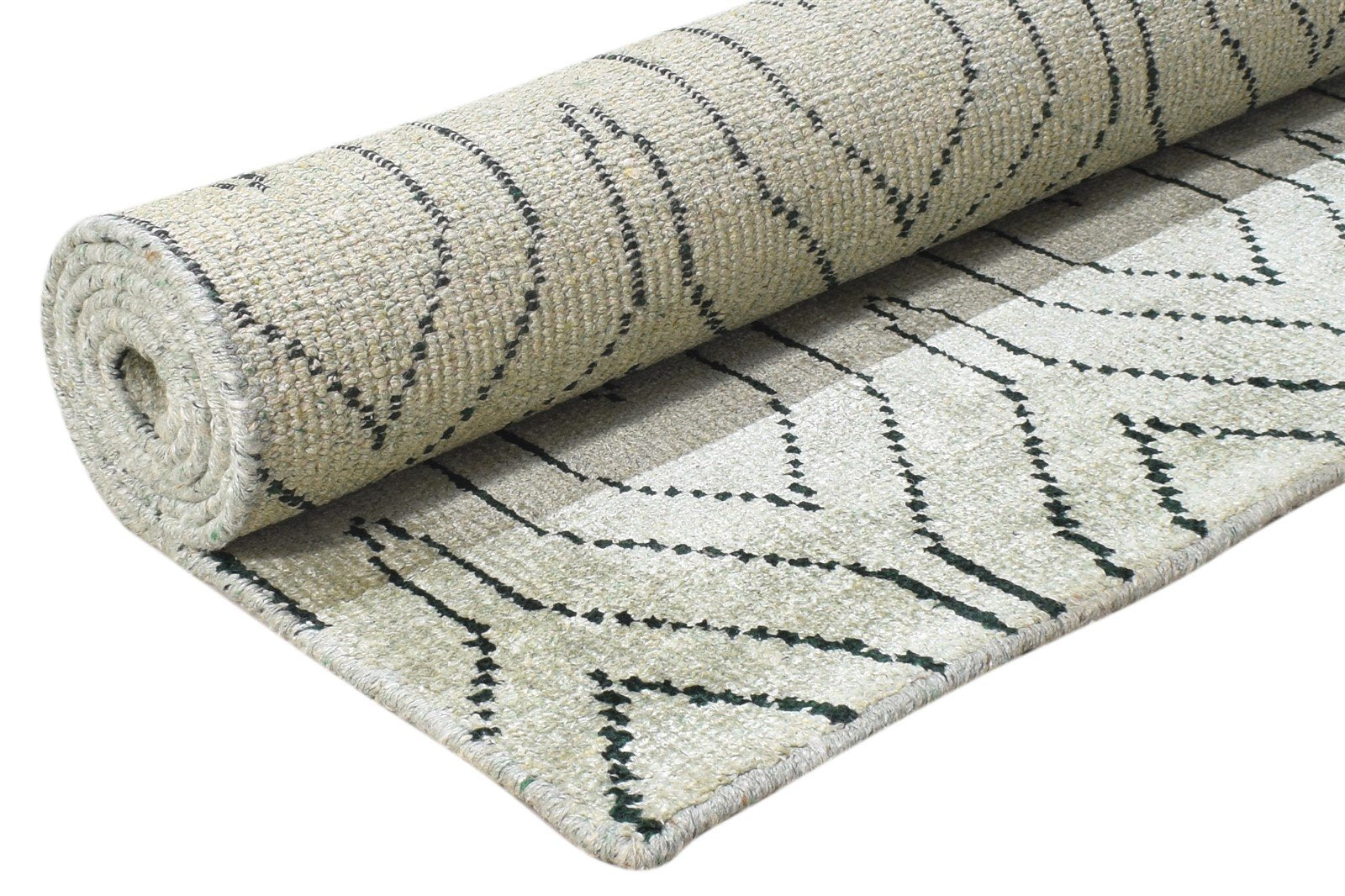 5' X 7' Rug Silk Grey Modern Hand Knotted Scandinavian Trellis Room Size Carpet 