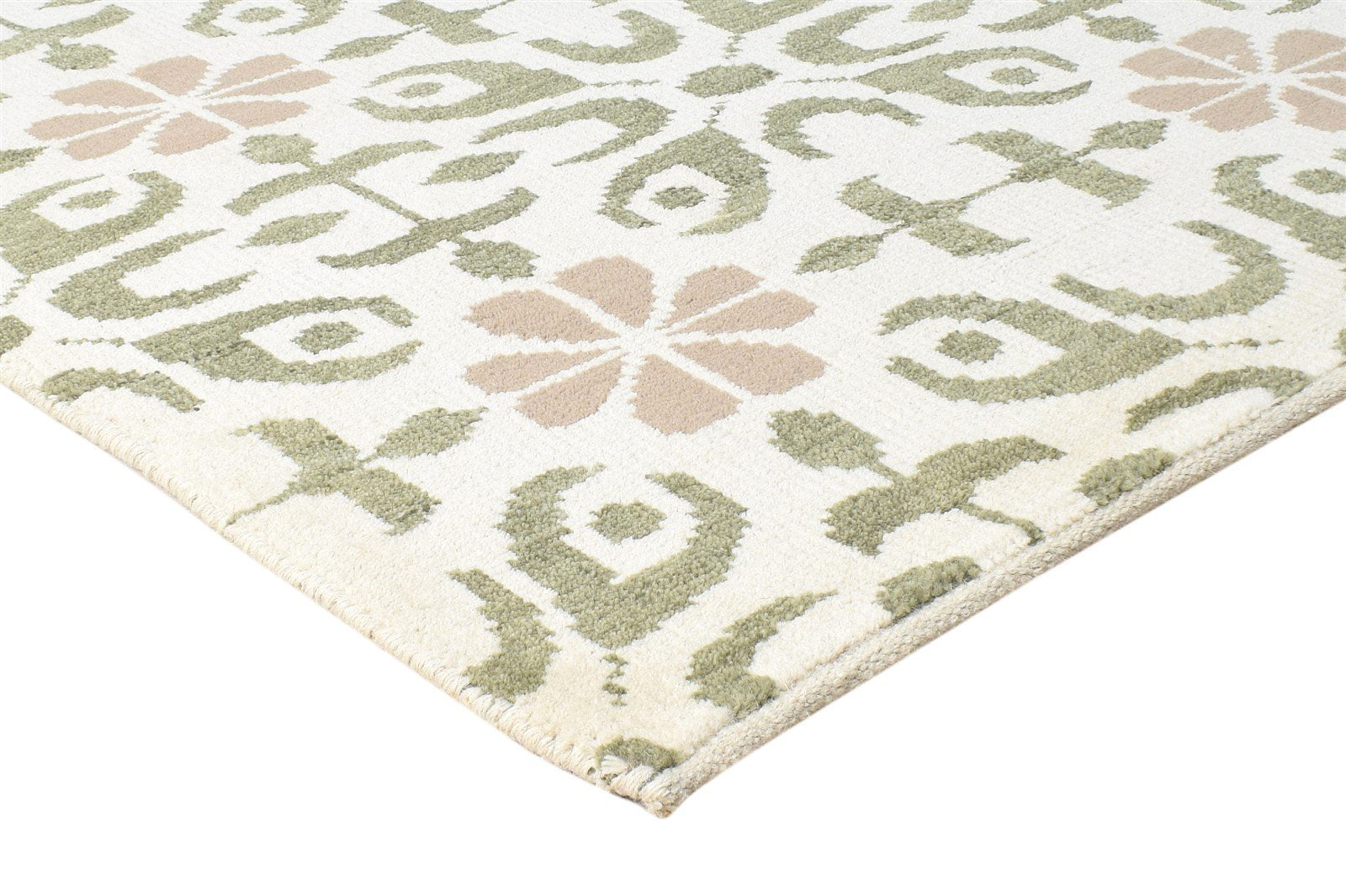 Wool Sand Rug 5' X 7' Modern Hand Knotted Scandinavian Floral Room Size Carpet 