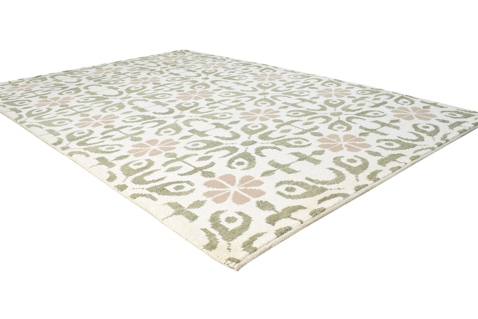 Wool Sand Rug 5' X 7' Modern Hand Knotted Scandinavian Floral Room Size Carpet 