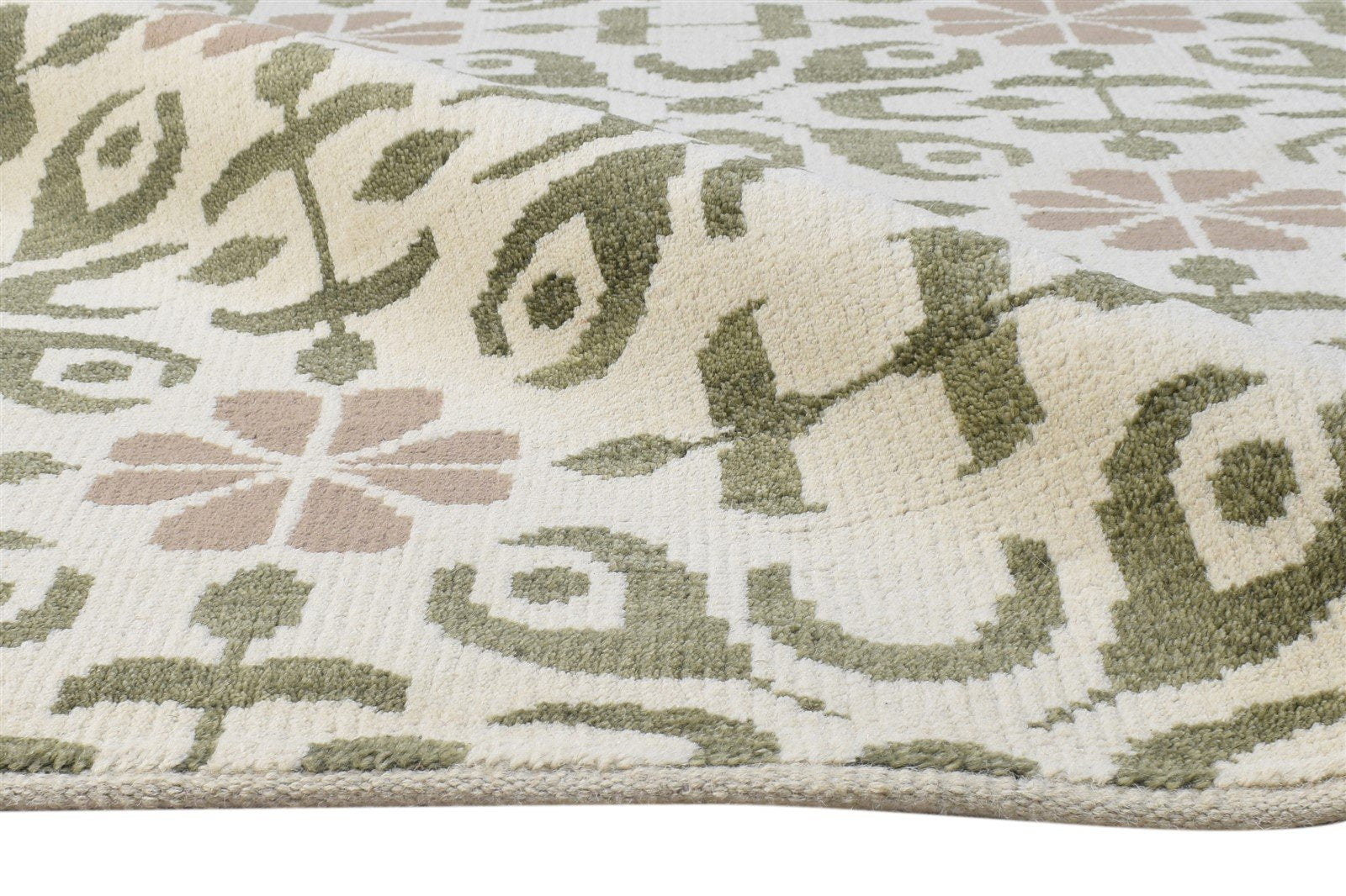 Wool Sand Rug 5' X 7' Modern Hand Knotted Scandinavian Floral Room Size Carpet 