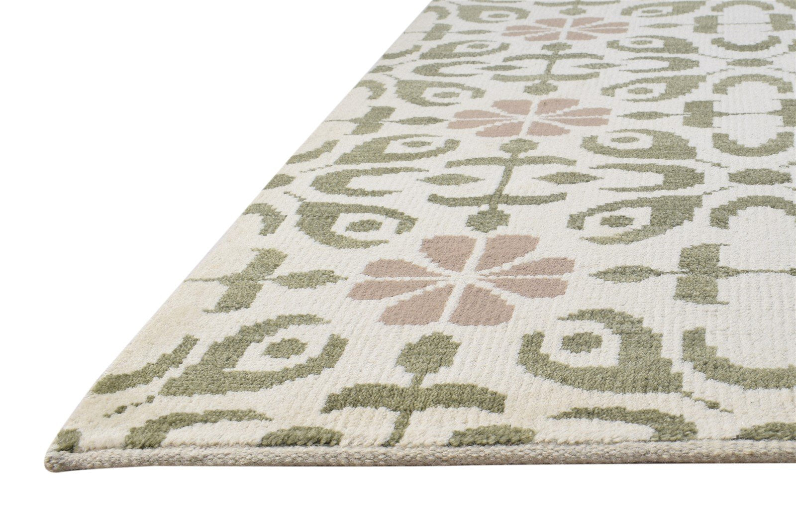 Wool Sand Rug 5' X 7' Modern Hand Knotted Scandinavian Floral Room Size Carpet 