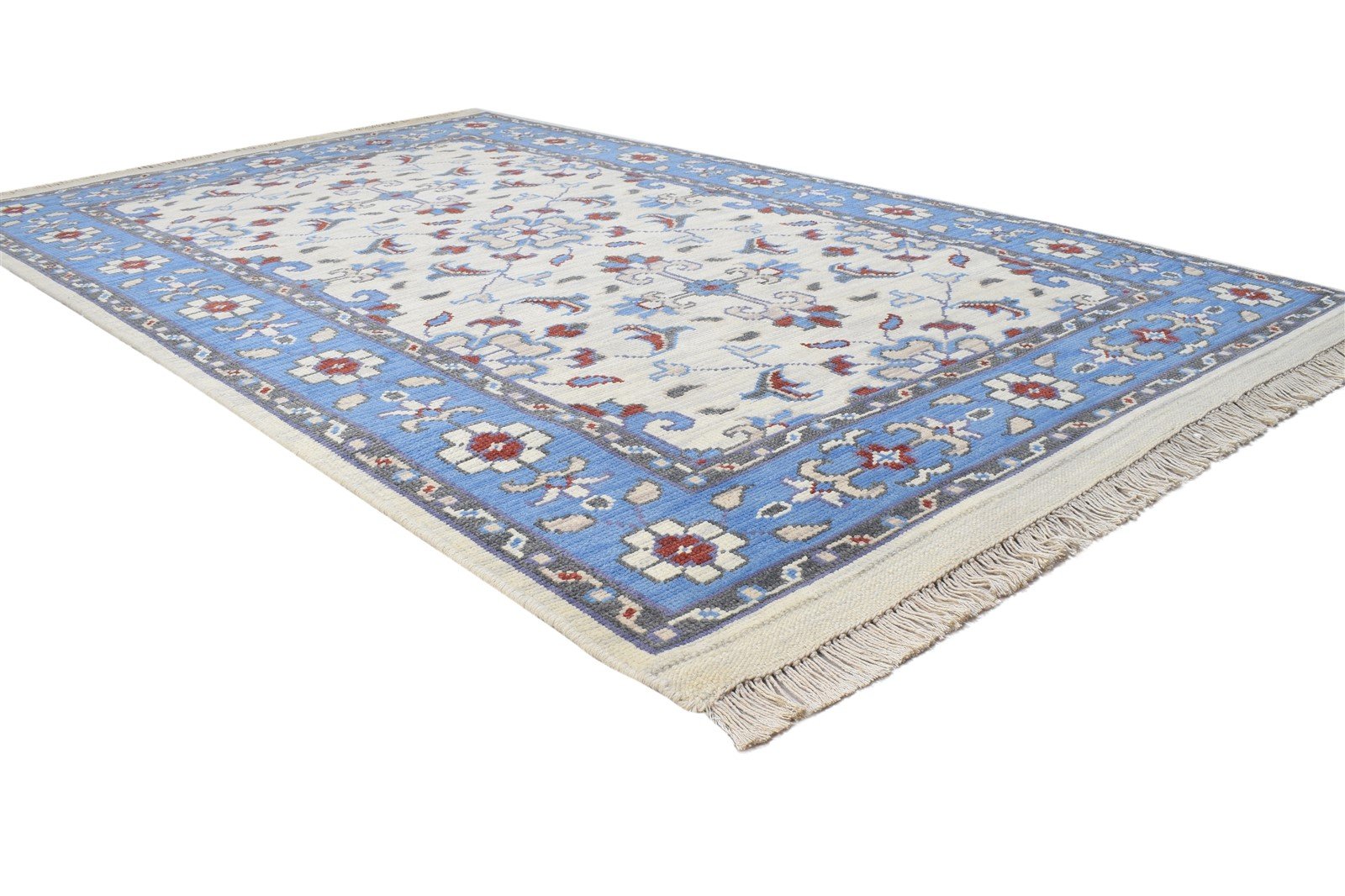 Hand Knotted Blue Wool Rug 5' X 8' Persian Kashan Oriental Room Size Carpet 