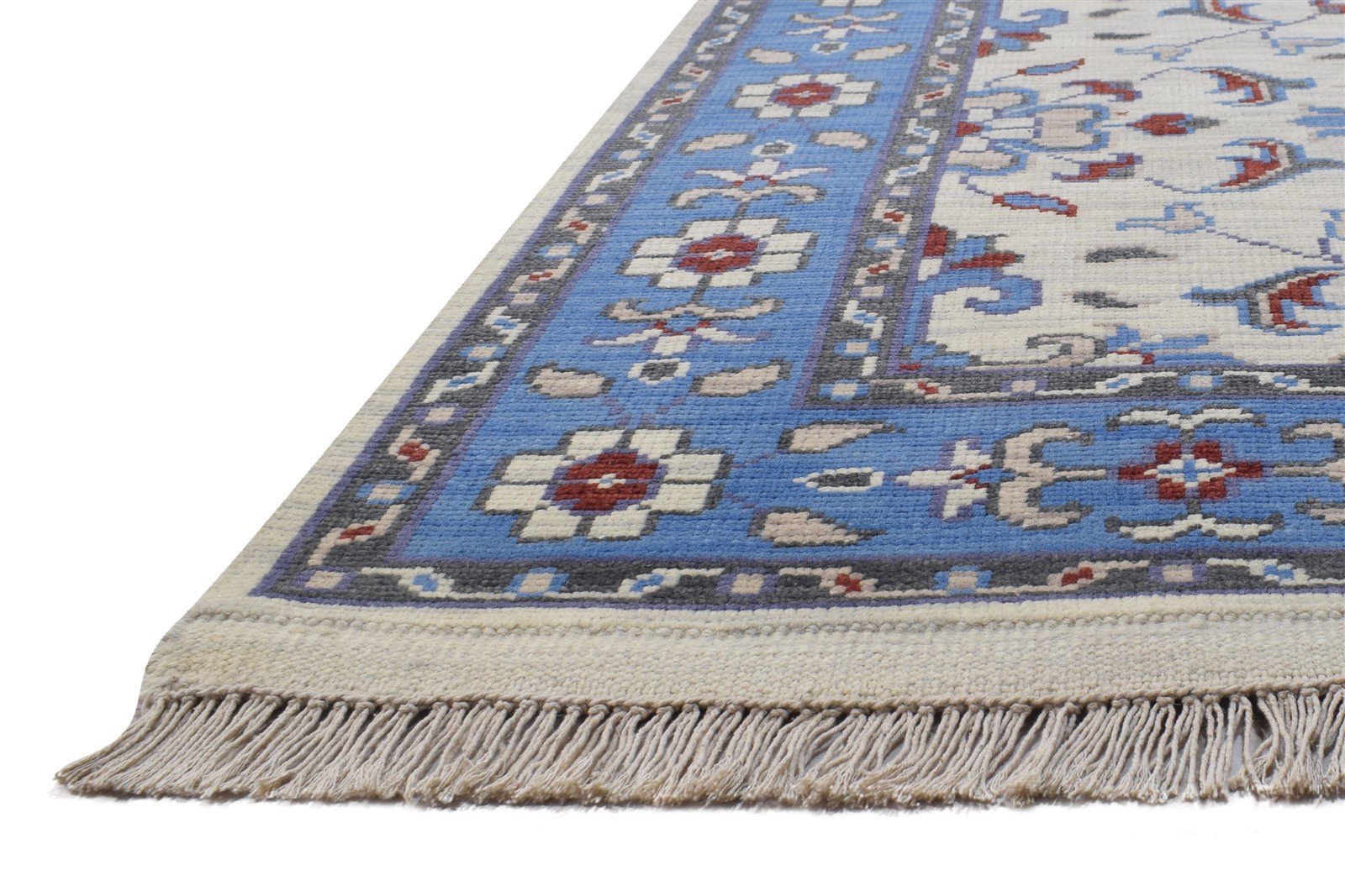 Hand Knotted Blue Wool Rug 5' X 8' Persian Kashan Oriental Room Size Carpet 