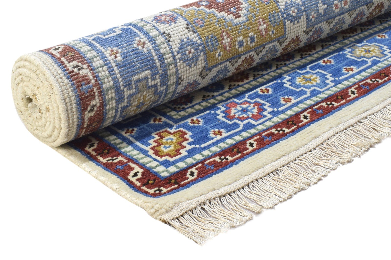 Hand Knotted Blue Wool Rug 5' X 8' Persian Bakhtiari Tribal Room Size Carpet  Area Rug 