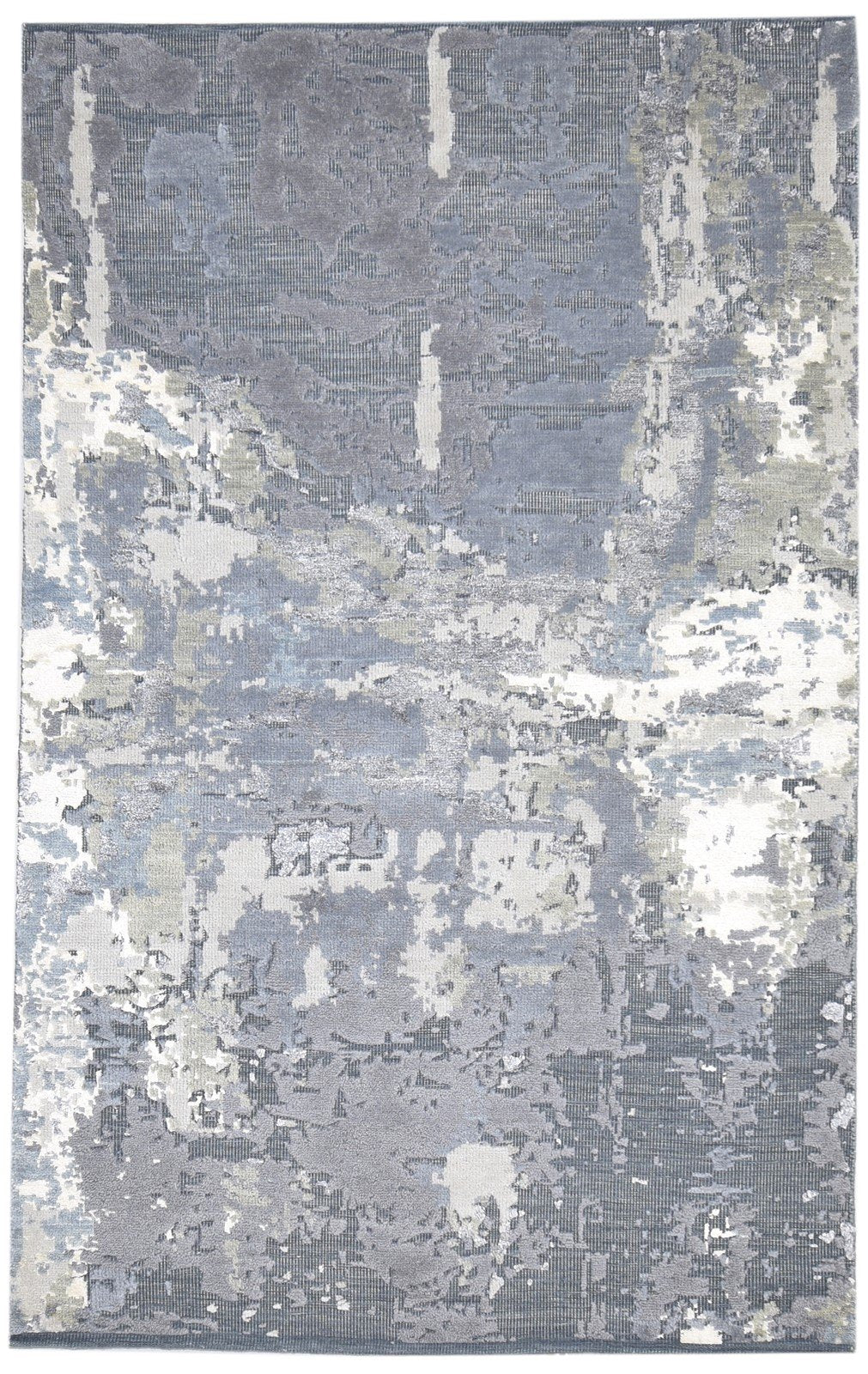 Grey Wool Rug 5' X 8' Modern Hand Knotted Indian Abstract Room Size Carpet 