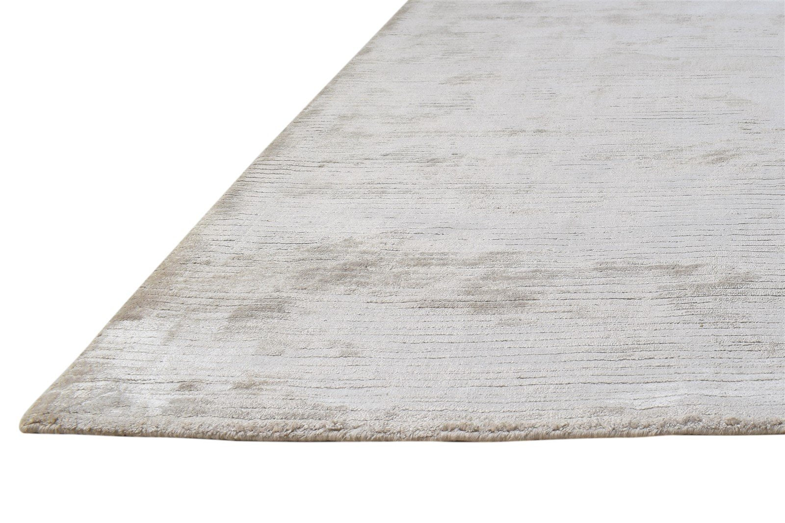 Silk Beige Rug 5' X 7' Modern Handloom Scandinavian Solid Room Size Carpet 