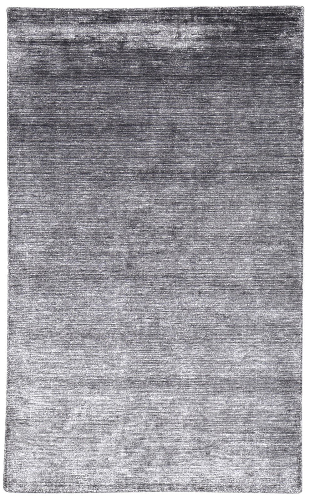 Handloom Charcoal Silk Rug 5' X 8' Modern Scandinavian Solid Room Size Carpet 