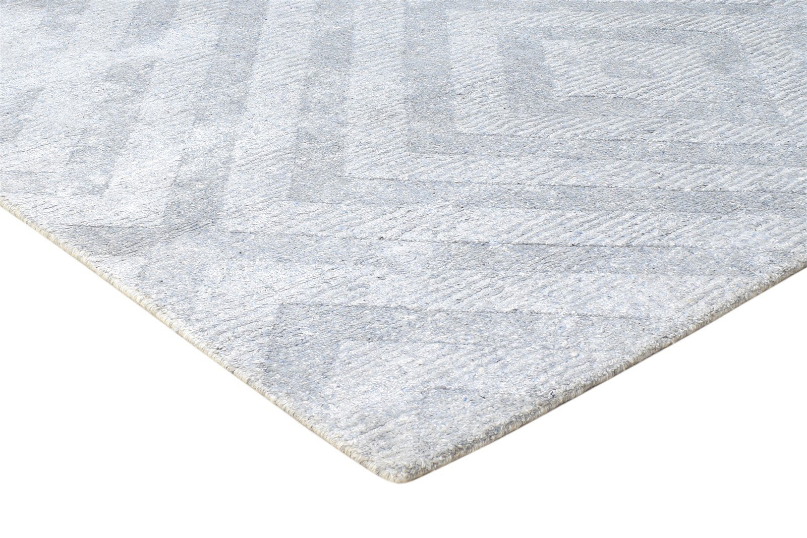 Silver Silk Rug 5' X 8' Modern Handloom Scandinavian Diamond Room Size Carpet 