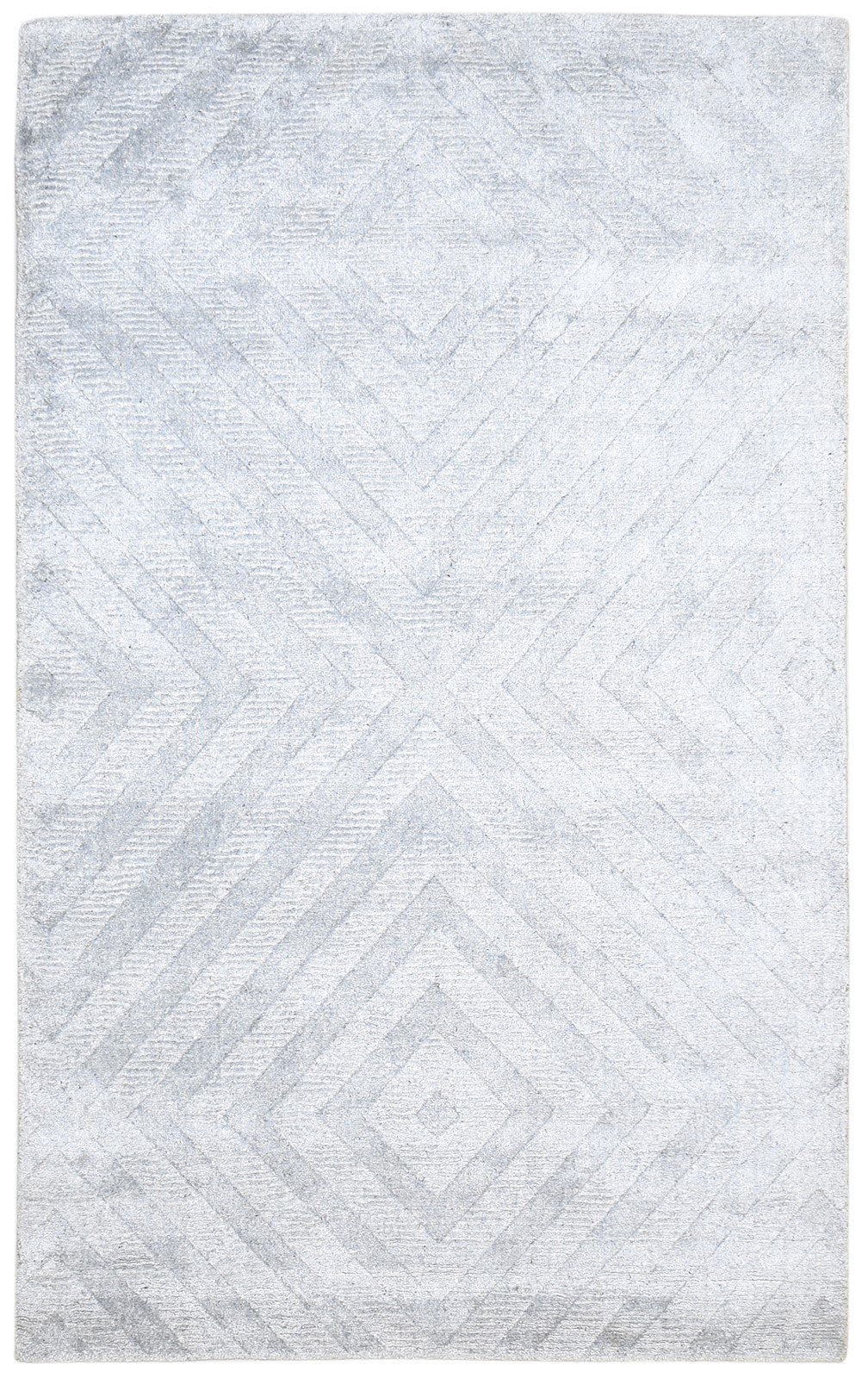 Silver Silk Rug 5' X 8' Modern Handloom Scandinavian Diamond Room Size Carpet 