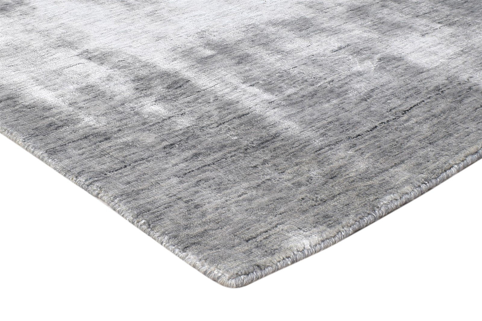 Handloom Dark Grey Silk Rug 5' X 8' Modern Scandinavian Solid Room Size Carpet 