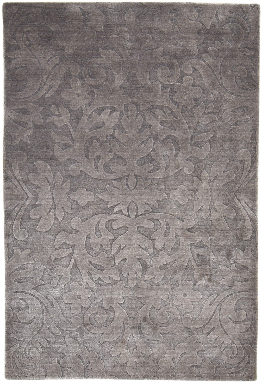 Brown Silk Rug 5' X 8' Modern Handloom French Floral Room Size Carpet 