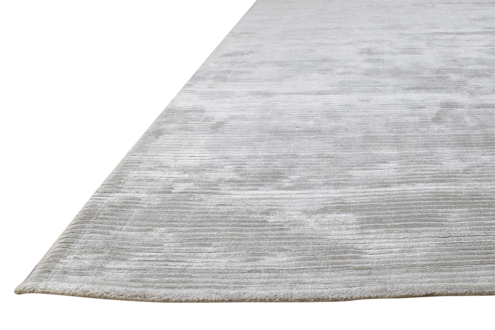 Silk Silver Rug 5' X 7' Modern Handloom Scandinavian Solid Room Size Carpet 