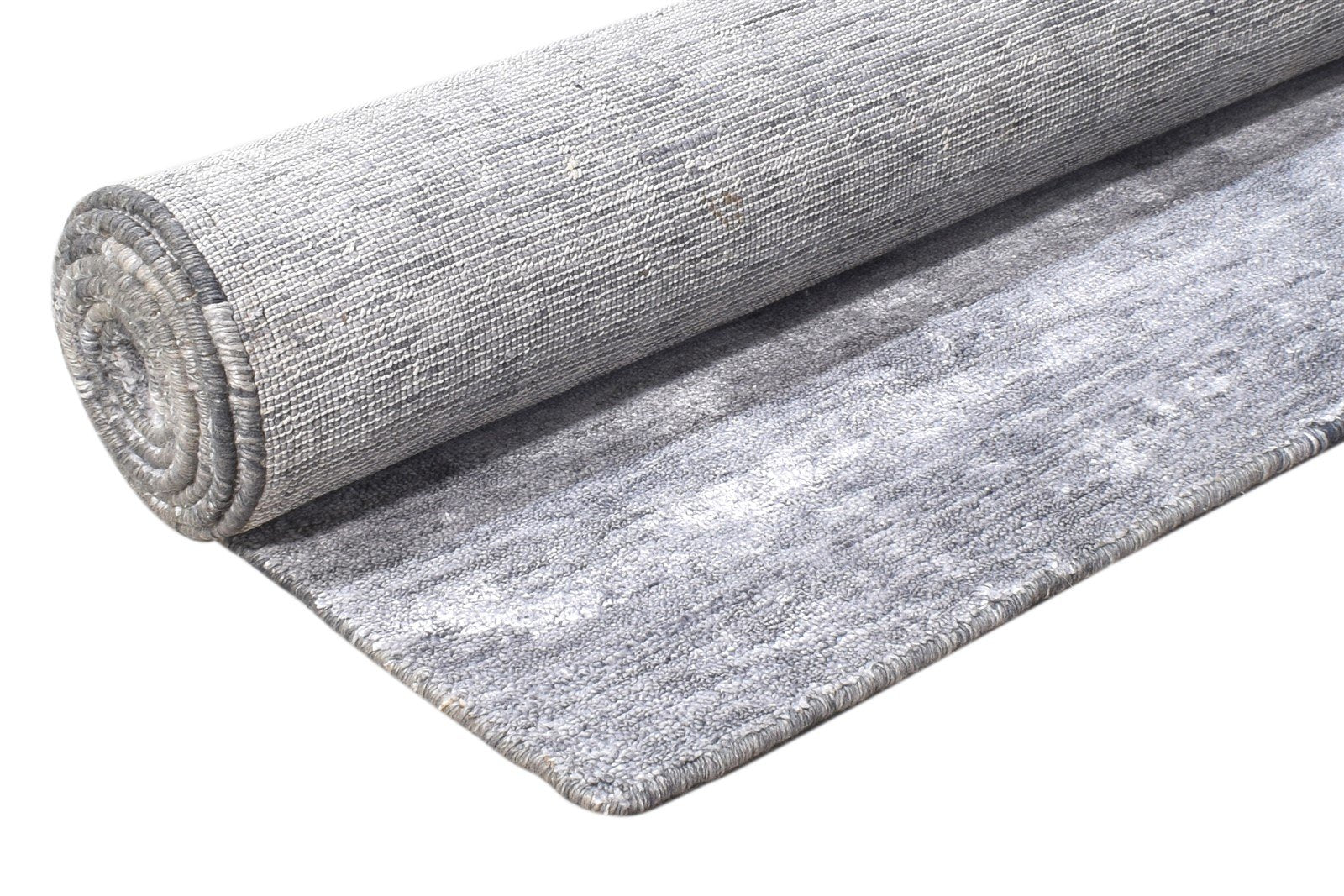 Dark Grey Silk Rug 5' X 8' Modern Handloom Scandinavian Solid Room Size Carpet 