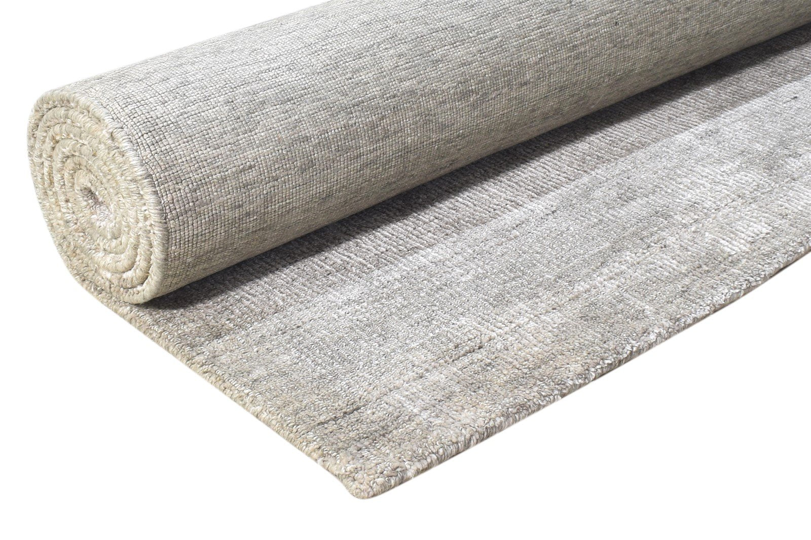 Silk Grey Rug 5' X 8' Modern Handloom Scandinavian Solid Room Size Carpet 