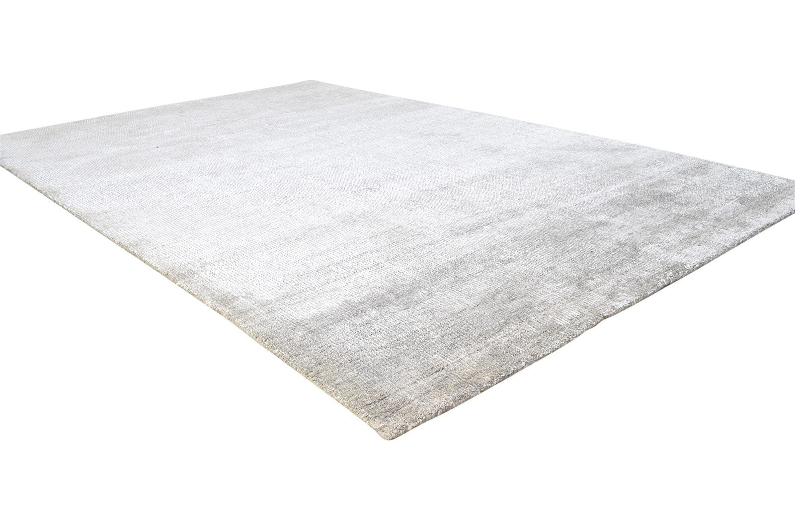 Silk Grey Rug 5' X 8' Modern Handloom Scandinavian Solid Room Size Carpet 