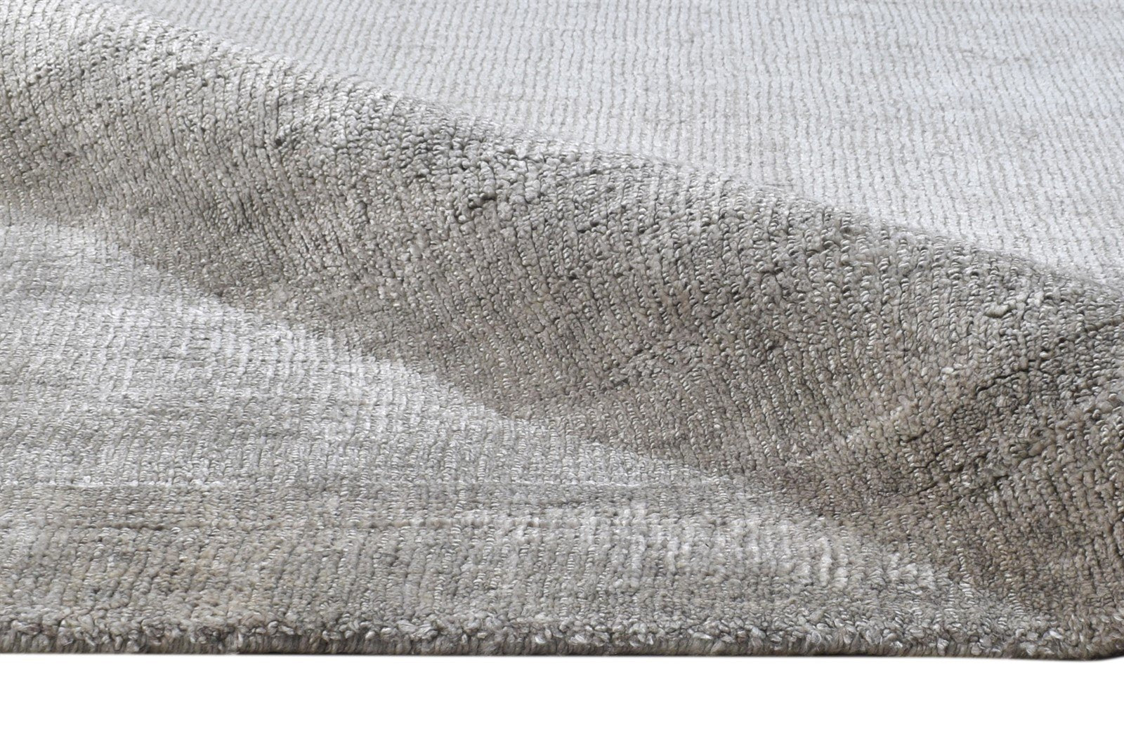 Silk Grey Rug 5' X 8' Modern Handloom Scandinavian Solid Room Size Carpet 