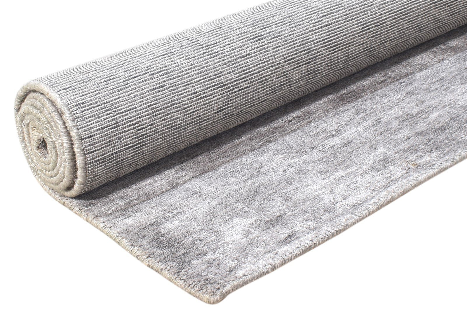 Silk Dark Grey Rug 5' X 8' Modern Handloom Scandinavian Solid Room Size Carpet 