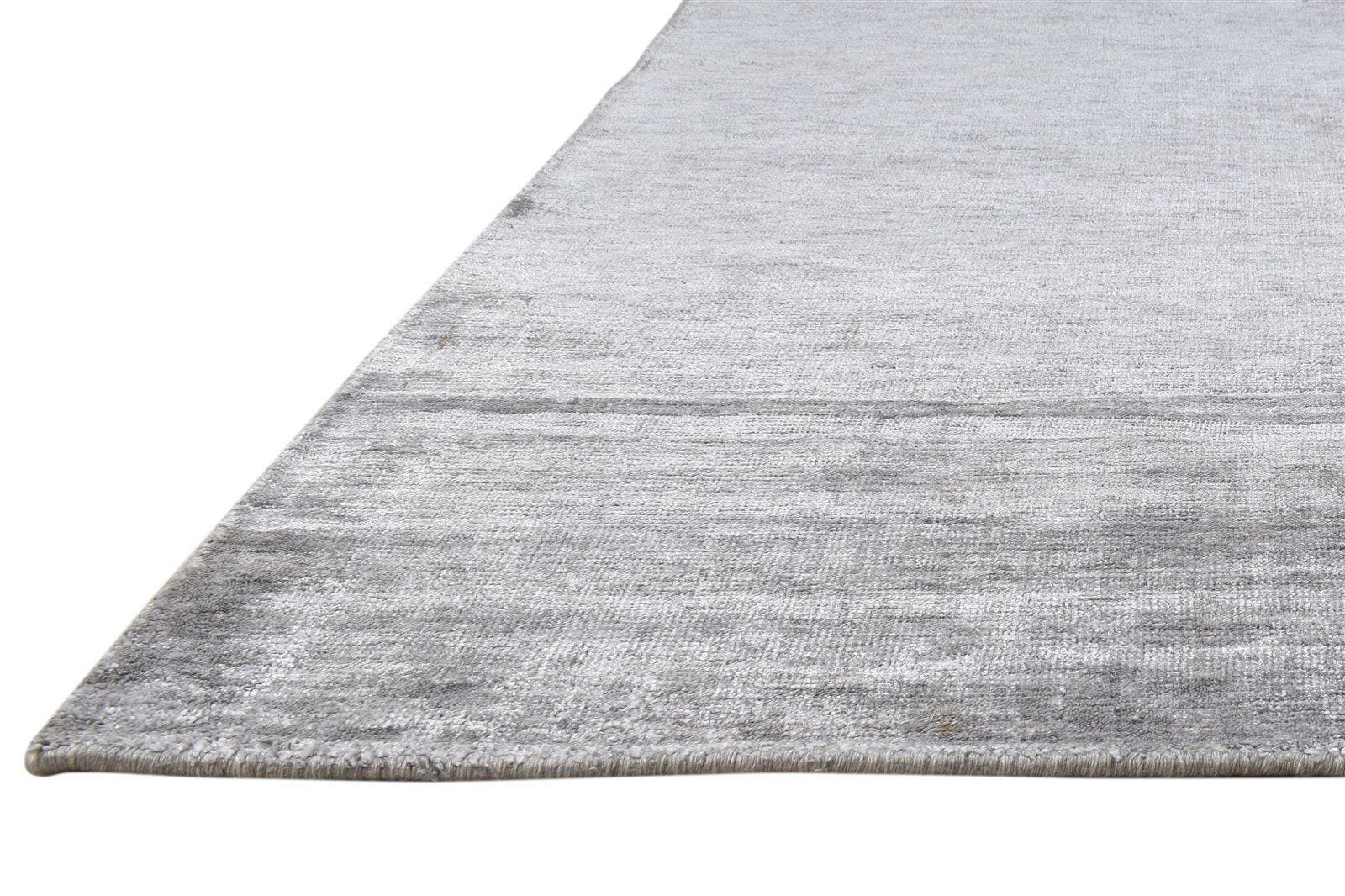 Silk Dark Grey Rug 5' X 8' Modern Handloom Scandinavian Solid Room Size Carpet 