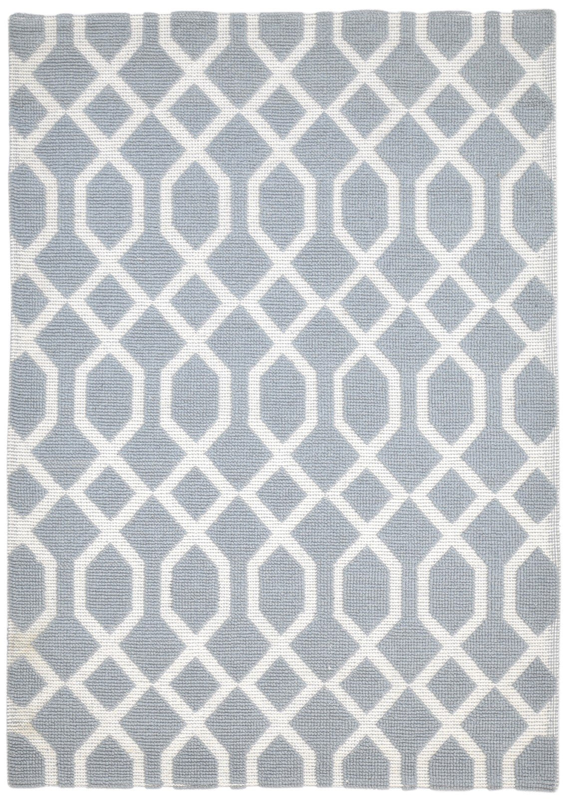 Dhurrie Dark Grey Wool Rug 5' X 7' Modern Moroccan Trellis Room Size Carpet 