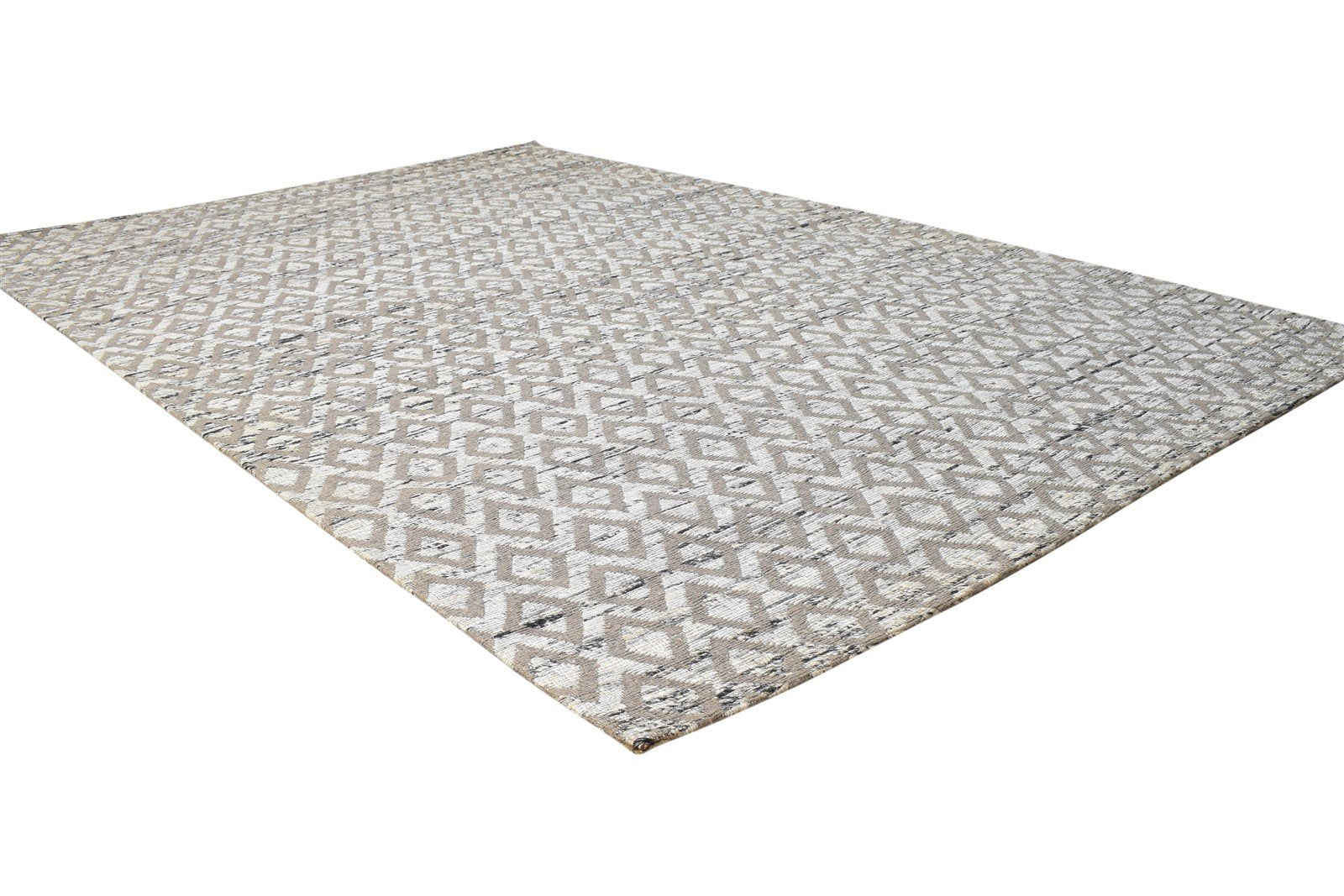 Grey Jacquard Rug 5X8 Modern Jacquard Loom Scandinavian Diamond Room Size Carpet 